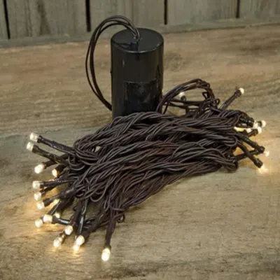 Homegifo Led Battery Timer Lights Brown Cord 35 Lights In Black