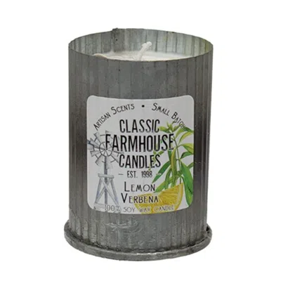 Homegifo Lemon Verbena Fluted Tin Candle 4oz In Multi