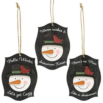 Homegifo Let's Get Cozy Snowman Ornament 3 Asstd. In Multi