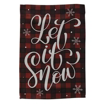 Homegifo Let It Snow Buffalo Check Garden Flag In Brown