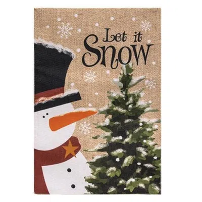 HOMEGIFO LET IT SNOW BURLAP GARDEN FLAG