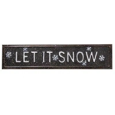 Homegifo *let It Snow Metal Sign In Black