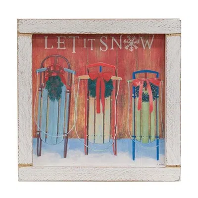 Homegifo *let It Snow Sleds Wood Sign In Red
