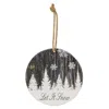 Homegifo Let It Snow Snowy Woodgrain Round Ornament
