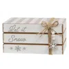 Homegifo Let It Snow Wooden Book Stack