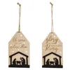 Homegifo Let Us Adore Him Silhouette Wooden Tag Ornament 2 Asstd.