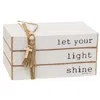 Homegifo *let Your Light Shine Wooden Book Stack