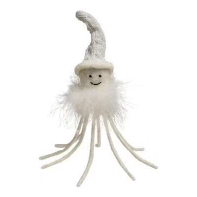 Homegifo *lg Felted White Octopus Ornament
