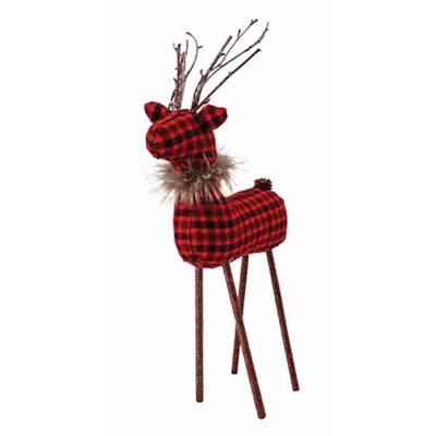 Homegifo *lg Red/black Plaid Reindeer In Blue