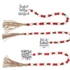 Homegifo *lg Winter Phrases Tassel Garland W/red/grn Beads 3 Asstd.
