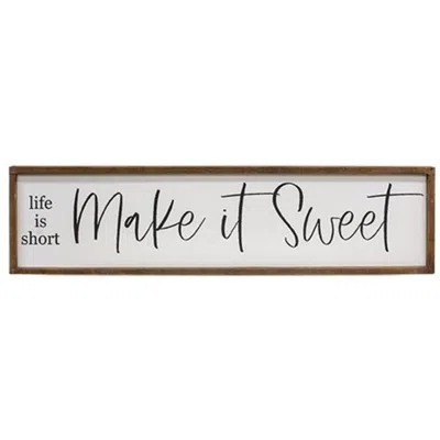 Homegifo *life Is Short Make It Sweet Framed Sign In White