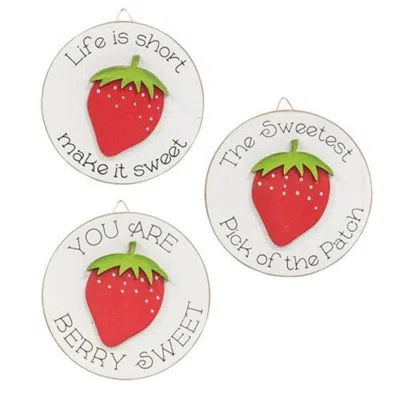 Homegifo Life Is Short Mini Round Easel Sign 3 Asstd. In Red