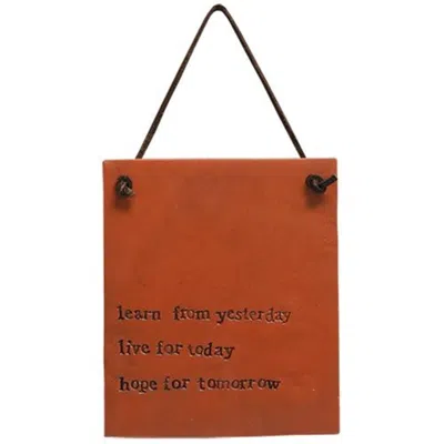 Homegifo *live For Today Resin Sign In Brown