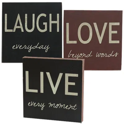 Homegifo *live Laugh Love 4" Square Block 6 Asstd. In Multi