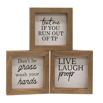 Homegifo Live Laugh Poop Mini Sign 3 Asstd. In Brown