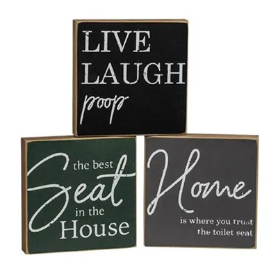 Homegifo Live Laugh Poop Square Block 3 Asstd. In Multi