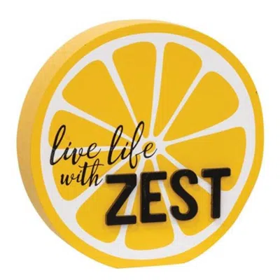 Homegifo Live Life With Zest Lemon Slice In Blue