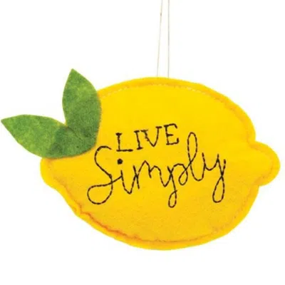 Homegifo *live Simply Felt Lemon Ornament In Yellow