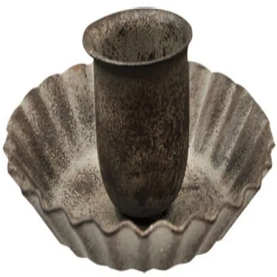 Homegifo Lotus Taper Holder In Gray