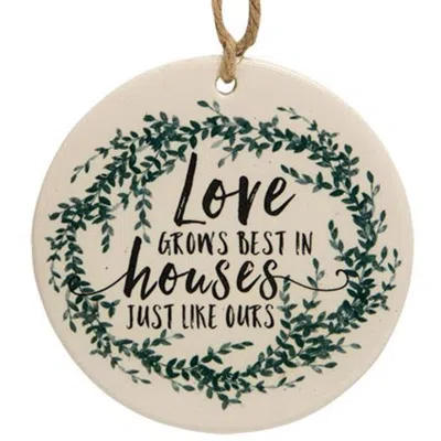 Homegifo *love Grows Best Ceramic Ornament In White
