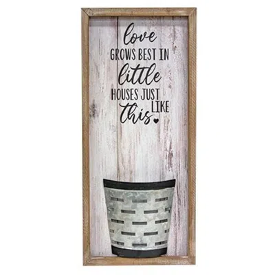 Homegifo *love Grows Best In Little Houses Flower Pocket Sign In Multi