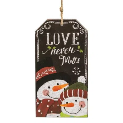 Homegifo Love Never Melts Chalkboard Ornament In Multi