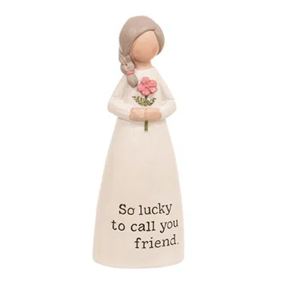 Homegifo Lucky To Call You Friend Mini Resin Angel In Neutral