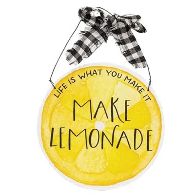 Homegifo *make Lemonade Hanging Sign In Yellow