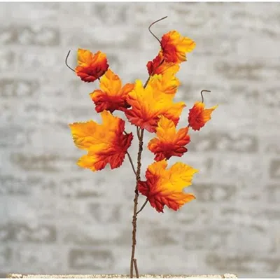 Homegifo Maple Leaves Spray 18" In Orange