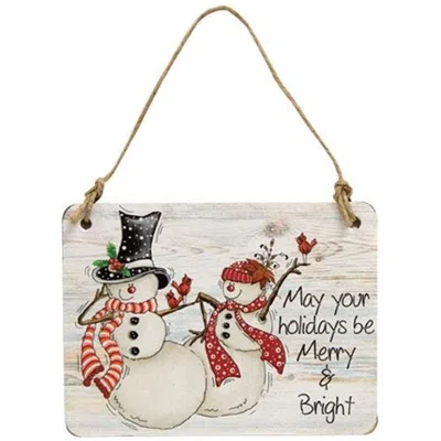 Homegifo May Your Holidays Be Merry Snow Couple Ornament In White