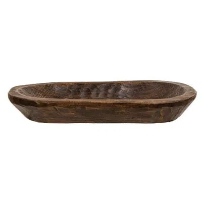 Homegifo ^^media Wood Dough Bowl In Brown