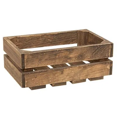 Homegifo Medium Wooden Crate In Brown