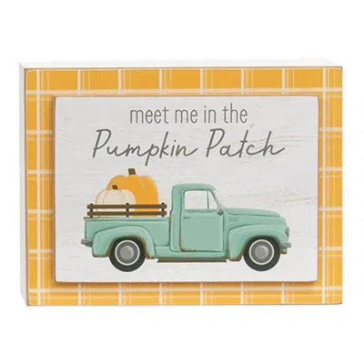 Homegifo Meet Me In The Pumpkin Patch Blue Pumpkin Truck Layered Box Sign