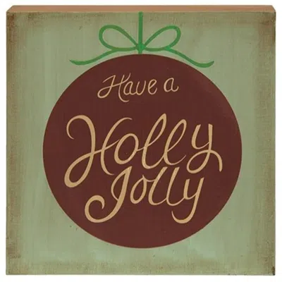 Homegifo *merry & Bright Box Sign 3 Asst. In Burgundy