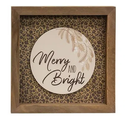 Homegifo *merry And Bright Cheetah Print Frame In Brown