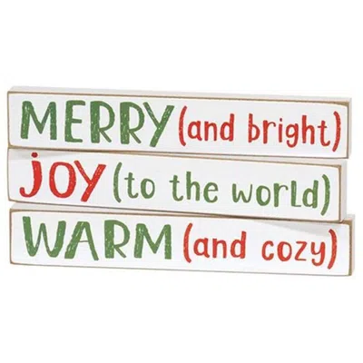 Homegifo Merry (and Bright) Mini Stick 3 Asstd. In Multi