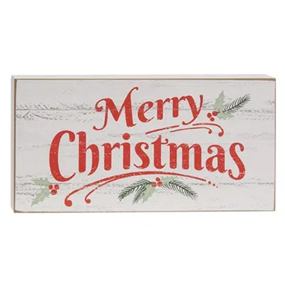 Homegifo Merry Christmas Distressed Shiplap Look Box Sign In Gray