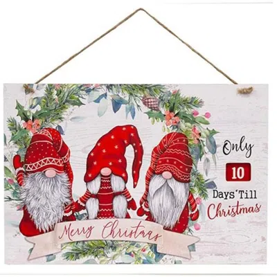 Homegifo *merry Christmas Gnome Hanging Countdown In Red