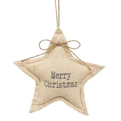 Homegifo Merry Christmas Natural Star Ornament In Neutral