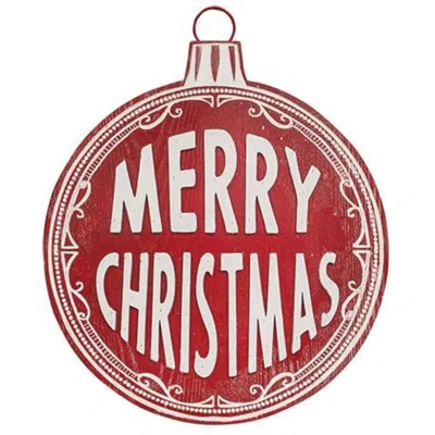 Homegifo *merry Christmas Ornament Wood Sign In Red