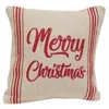 Homegifo Merry Christmas Red Striped Pillow