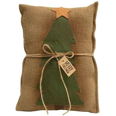 Homegifo Merry Christmas Tree Decorative Pillow In Green