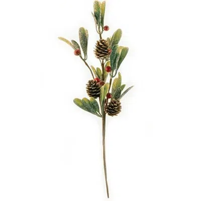 Homegifo Merry Mistletoe Pick 14" In Green