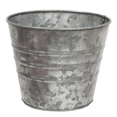 Homegifo Metal Bucket 6" Dia X 5"h In Metallic