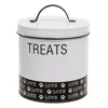 Homegifo Metal Love Paw "treats" Container W/lid