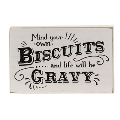 Homegifo Mind Your Own Biscuits Block In Gray
