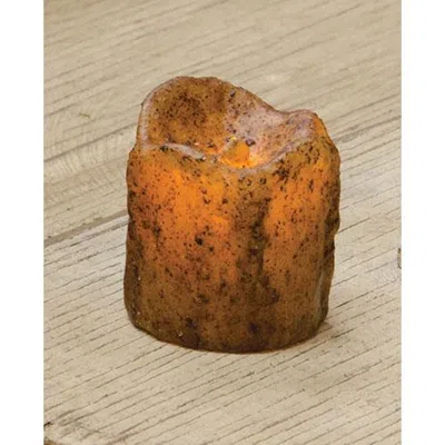 Homegifo Mini Burnt Ivory Drip Timer Votive In Orange