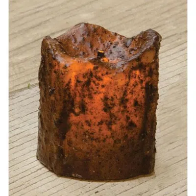 Homegifo Mini Burnt Mustard Drip Timer Votive In Brown