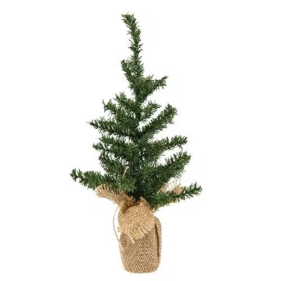 Homegifo Mini Pine Tree W/burlap Base 9" In Green