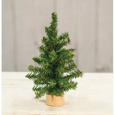 Homegifo Mini Tree With Wood Base 8" In Green